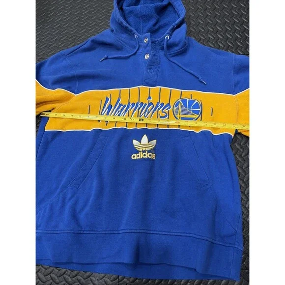 Rare VTG Adidas Golden State Warriors Button Hoodie Sz XL NBA curry butler - Picture 10 of 11